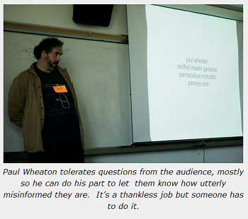 paul wheaton tolerates questions from the audience at the 2010 Northwest Permaculture Convergence