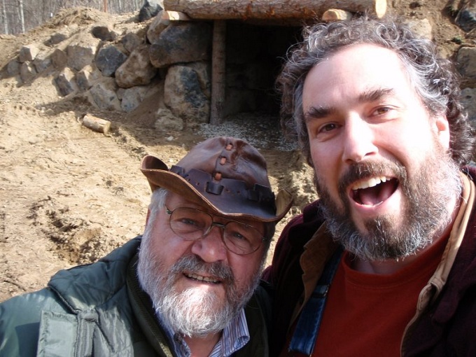 Me and Sepp Holzer in front of root cellar