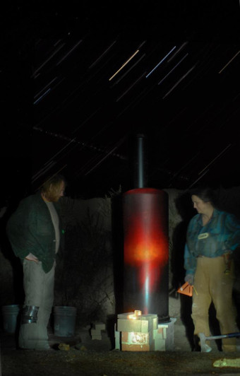 quartz barrel rocket mass heater